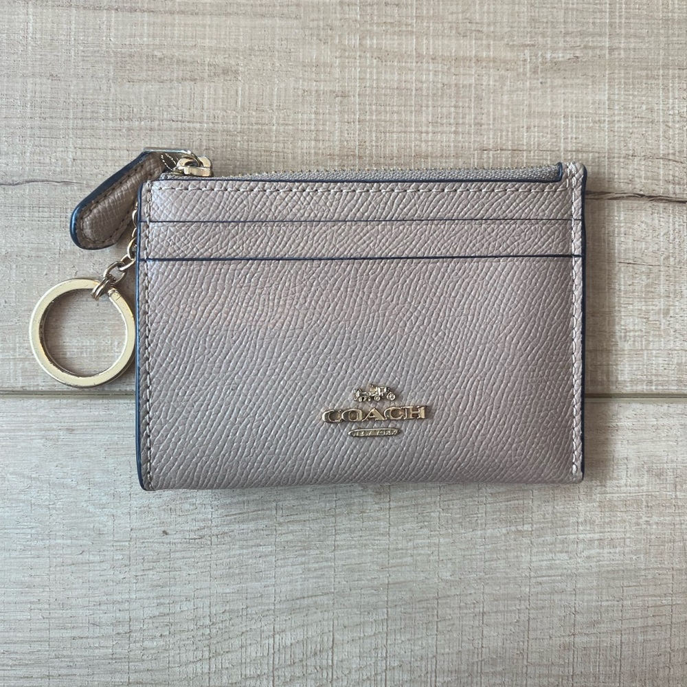 Coach Tan Leather Key and Card Holder